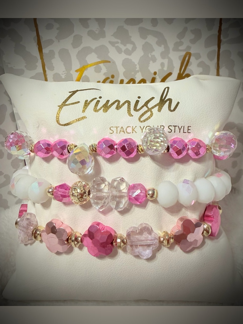 New ERIMISH Bracelets 3 pc Stack - Brown & Iridescents